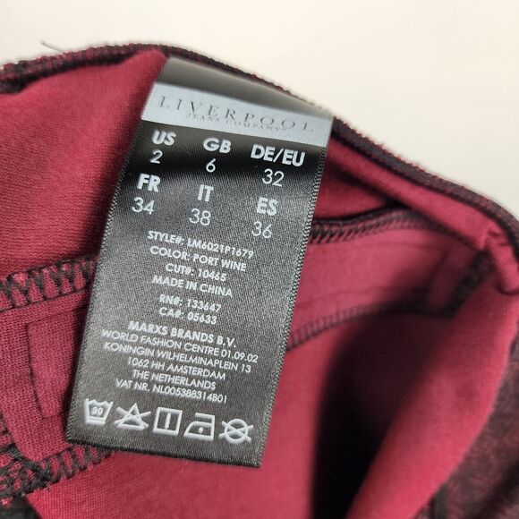 LIVERPOOL STITCHFIX COLLAB RINA ZIPPER DETAIL PENCIL SKIRT BURGUNDY WOMENS 2 NWT - Picture 7 of 7